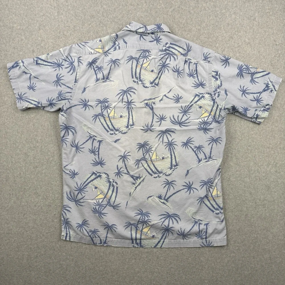 Vintage Polo Ralph Lauren Shirt Mens Medium Blue Floral Clayton Loop Collar Camp
